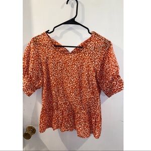 Orange cheetah blouse